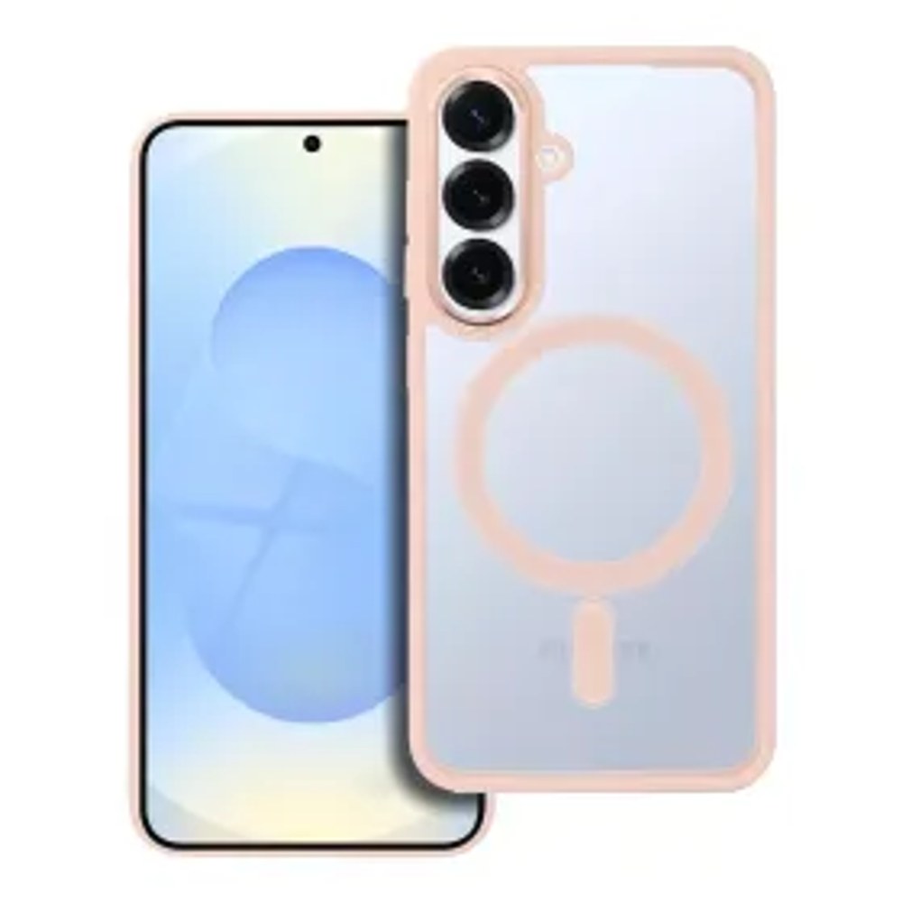 Pouzdro COLOR EDGE MAG COVER kompatibilní s MagSafe pro SAMSUNG S25 růžové