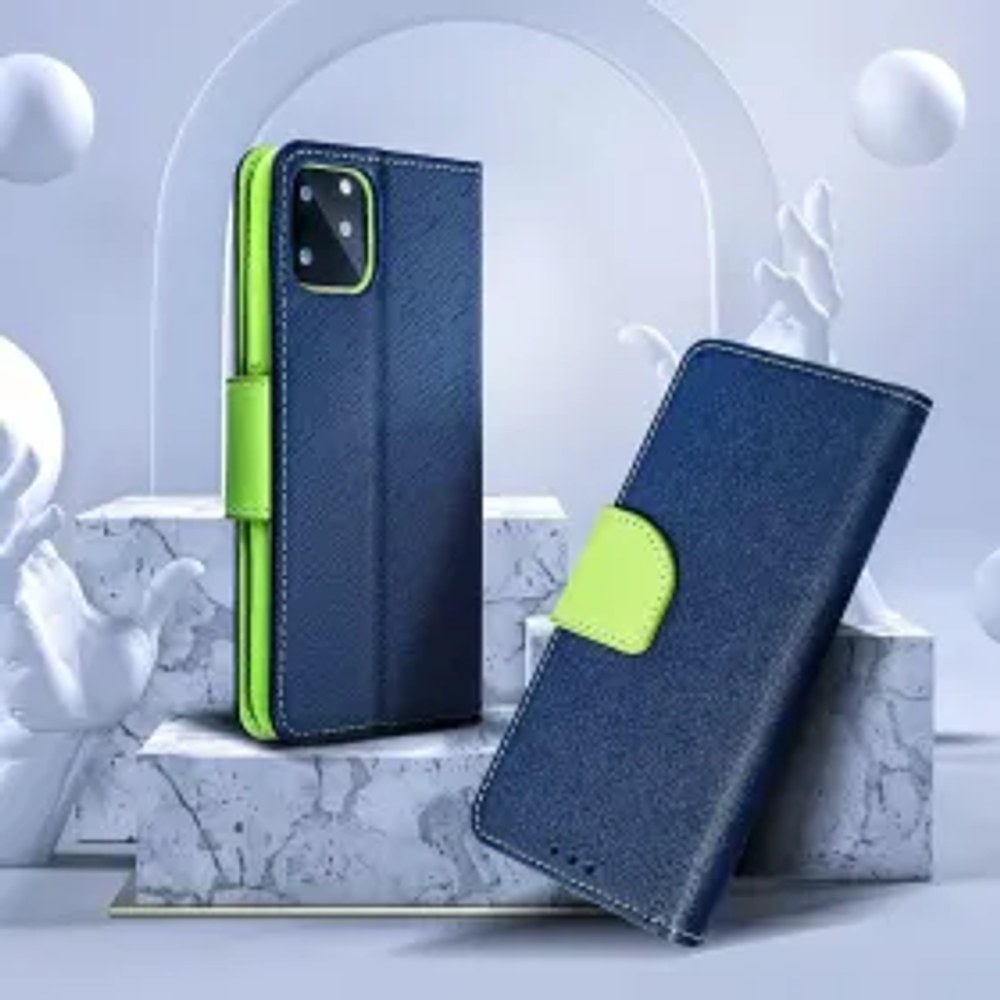FANCY Knižní pouzdro pro XIAOMI Redmi Note 14 5G navy / lime