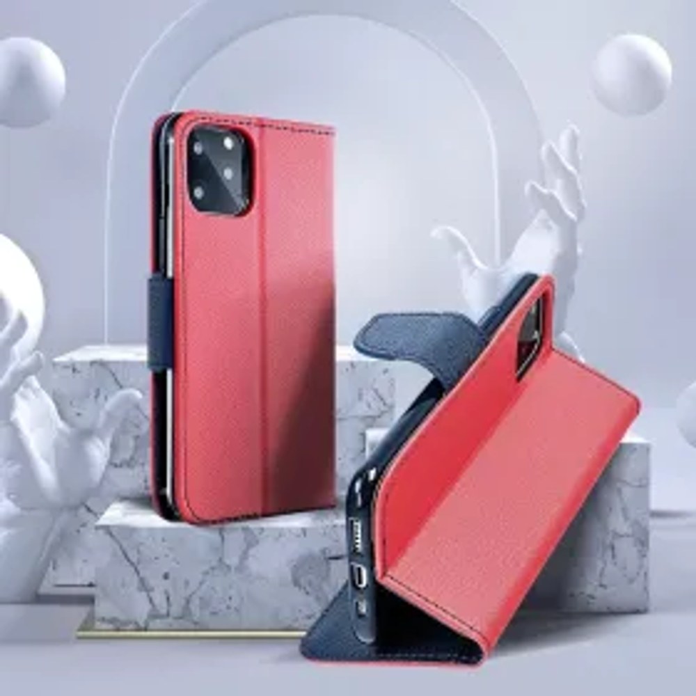 Pouzdro FANCY Book pro XIAOMI Redmi Note 14 5G červené / námořnické