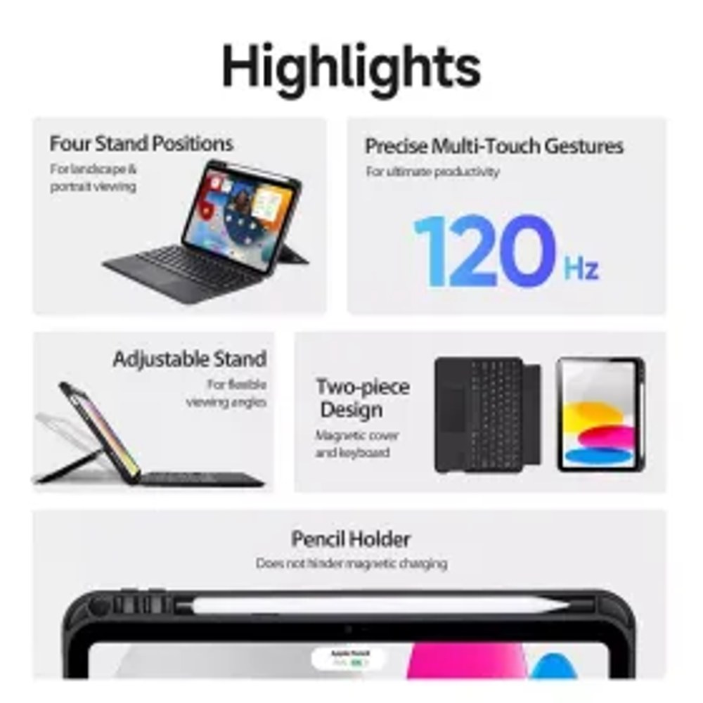 DUX DUCIS DK - Ochranné pouzdro s bezdrátovou klávesnicí pro iPad Pro 10 (2022) černé