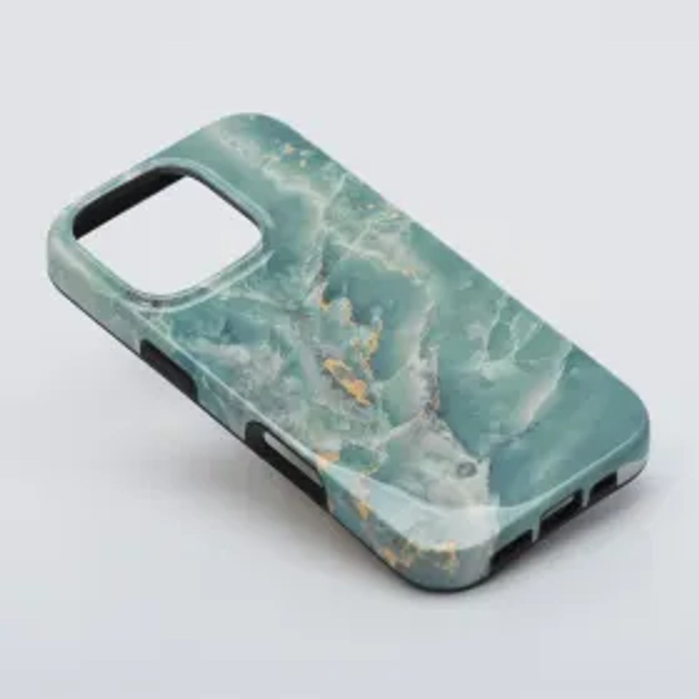 F-PROTECT Mirage, Military Drop-Tested pouzdro kompatibilní s MagSafe pro IPHONE 15 PRO MAX zelený mramor