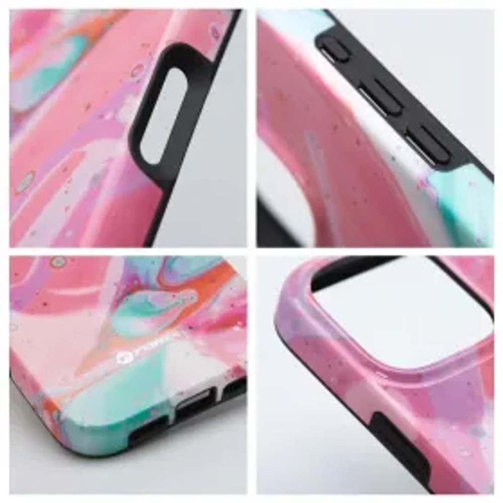 F-PROTECT Mirage, Military Drop-Tested pouzdro kompatibilní s MagSafe pro IPHONE 15 PRO růžové mramorové