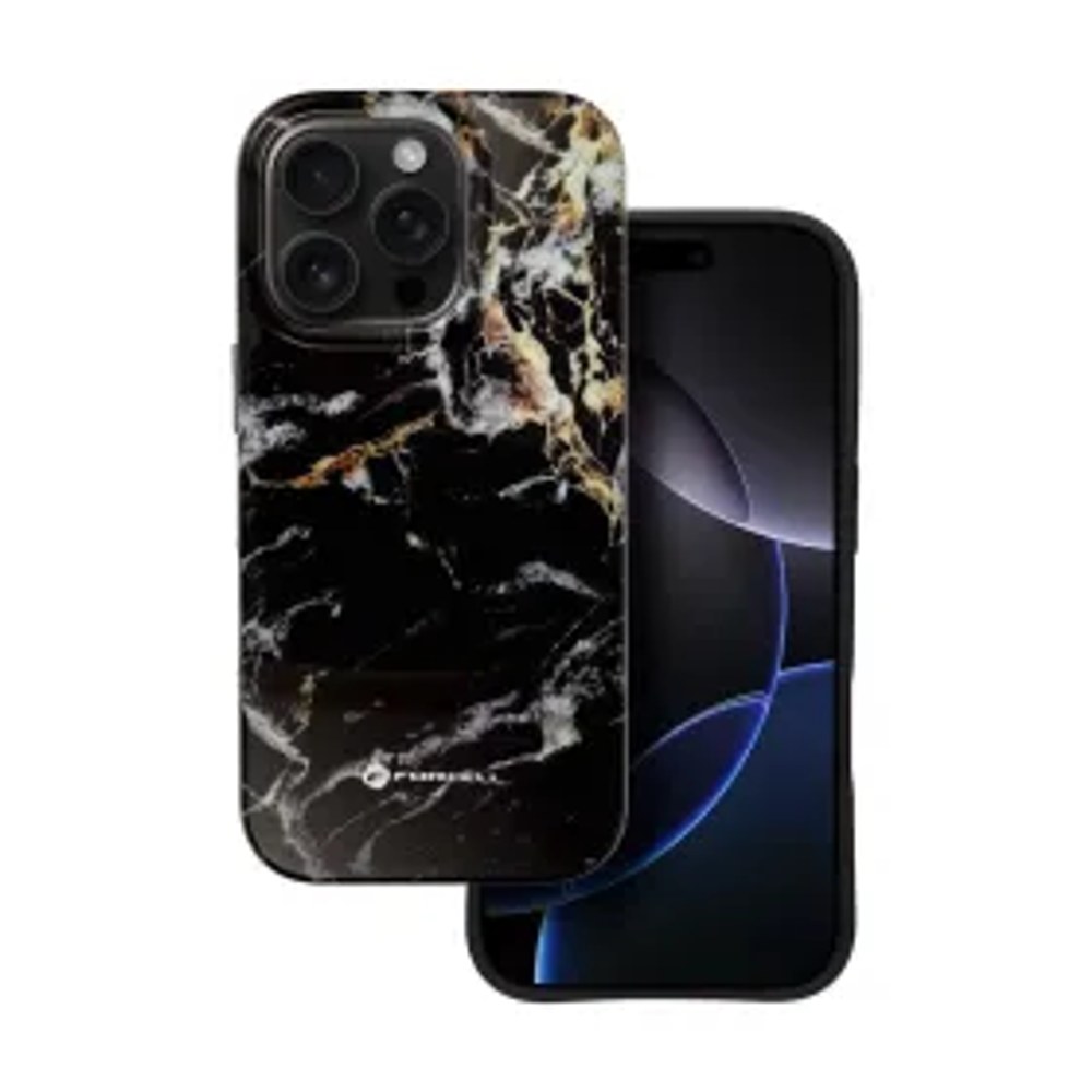 F-PROTECT Mirage, Military Drop-Tested pouzdro kompatibilní s MagSafe pro IPHONE 15 PRO MAX black mramor