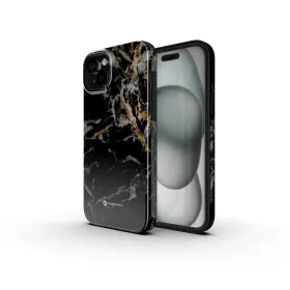 F-PROTECT Mirage, Military Drop-Tested pouzdro kompatibilní s MagSafe pro IPHONE 15 PRO black mramor