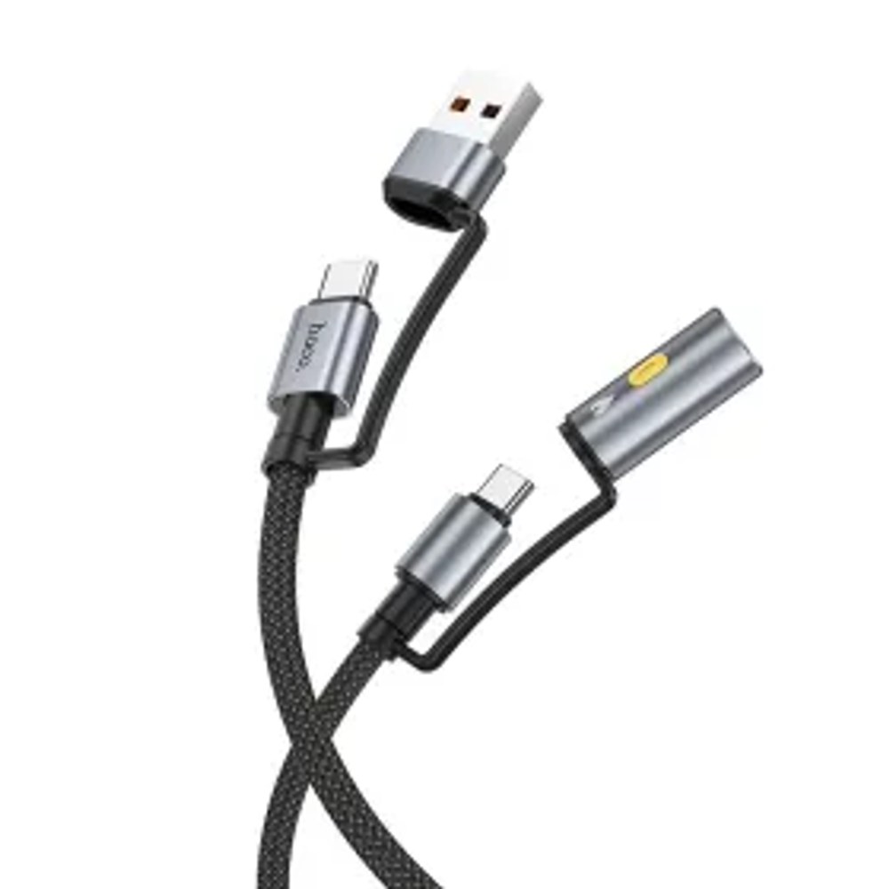 HOCO kabel All-in-one USB A / Typ C na Typ C / zapalovač 3A 60W U138 1,2 m černý