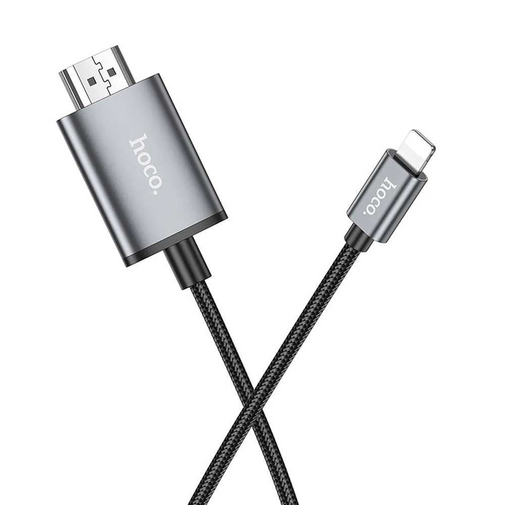 HOCO kabel Lightning to HDMI 1080p UA27 2 m kovově šedý