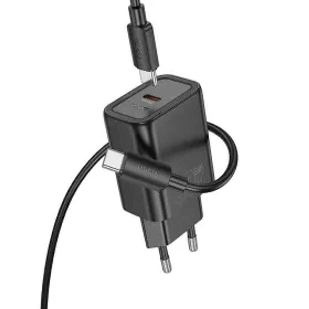 Nástěnná nabíječka HOCO typ C + kabel typ C na typ C PD QC 30W N62 černá