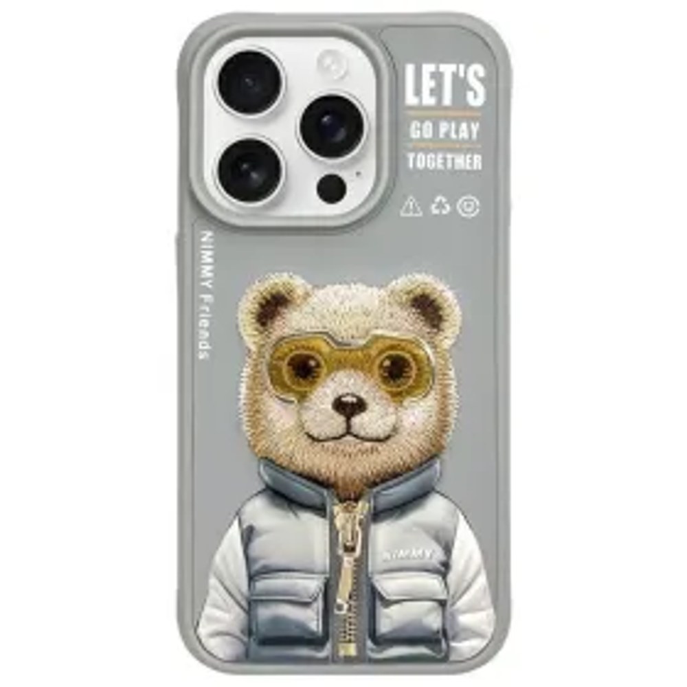 NIMMY pouzdro COOL&CUTE 2.0 Bear pro IPHONE 15 Pro Max šedé