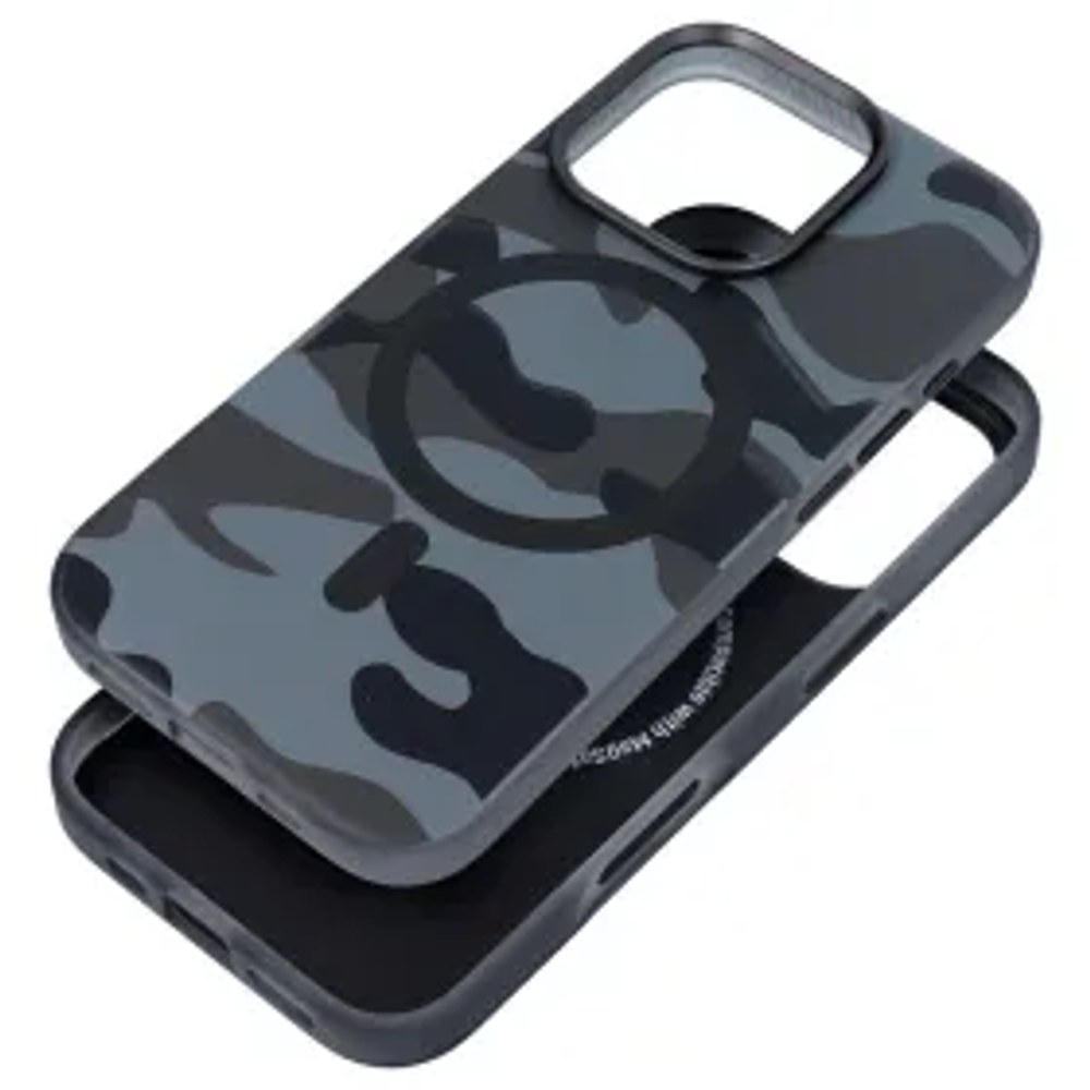 F-PROTECT Levels s technologií Dual Layer 4D, kompatibilní s vojenským pádovým testem a MagSafe pro IPHONE 16 PLUS, černá kamufláž