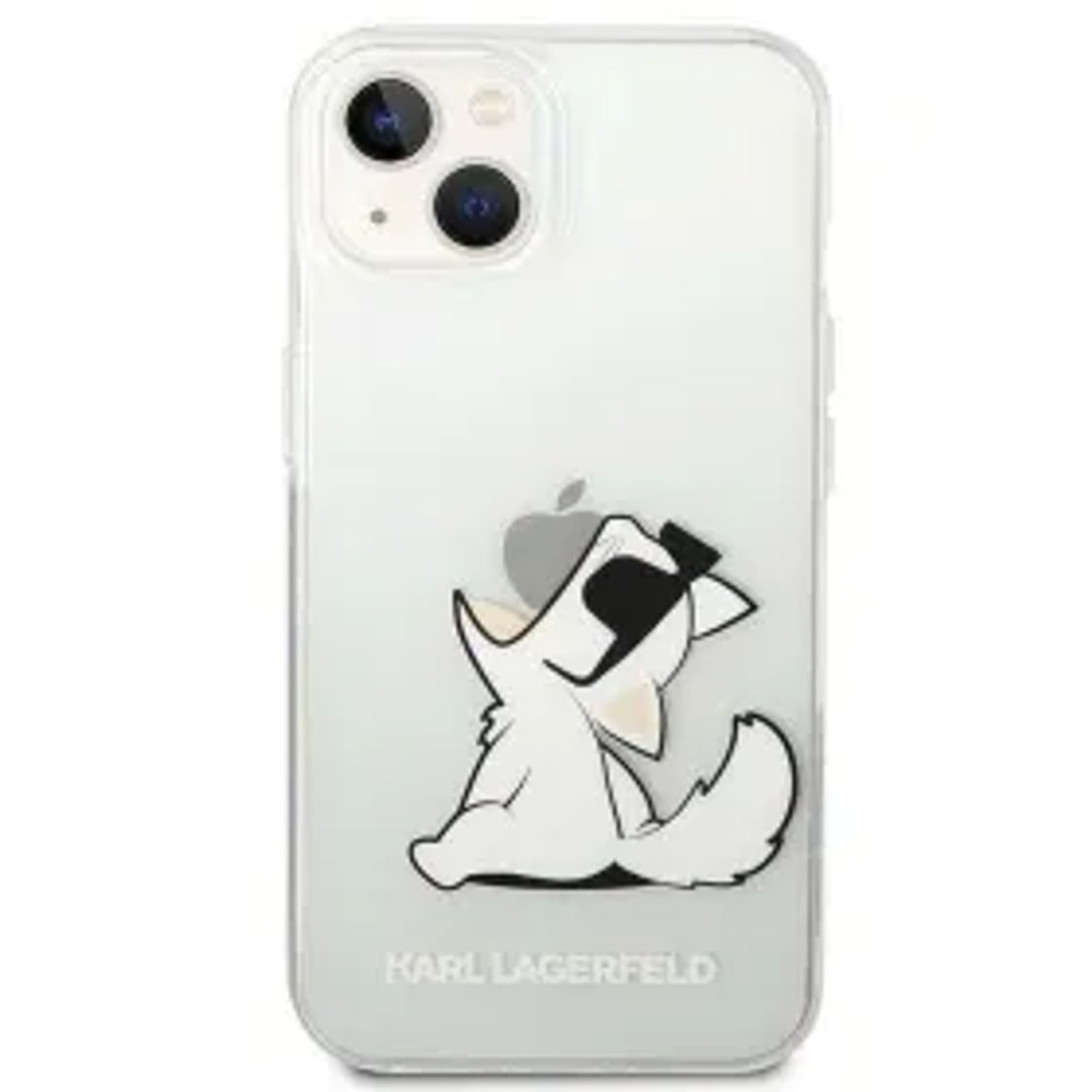 Originální čelní kryt KARL LAGERFELD pro iPhone 11 Pro Max (Choupette Eat / transparentní)