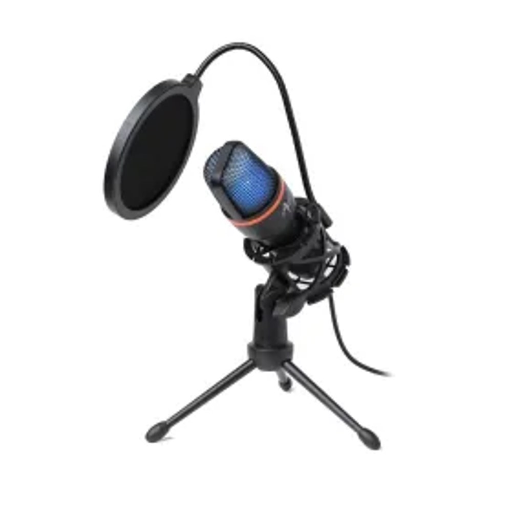 Mikrofonní kapacitní stojánek MART AC-02 trojitá USB LED