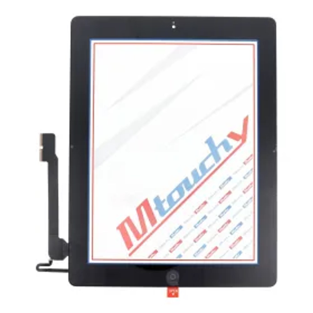 MUSTTBY Dotyková deska + zadní nálepka + Home pro iPAD 4 (černá)