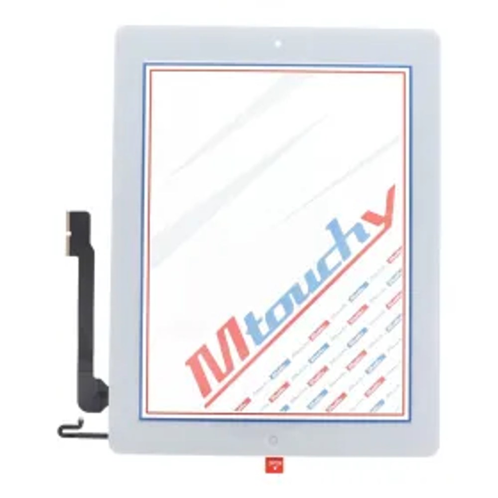 MUSTTBY Dotyková deska + zadní nálepka + Home pro iPAD 4 (bílá)